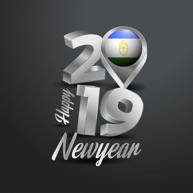 Szczęśliwego Nowego Roku 2019 Grey Typography