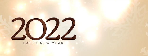 Szczęśliwego nowego roku 2022 błyszczący wektor projektu bokeh banner
