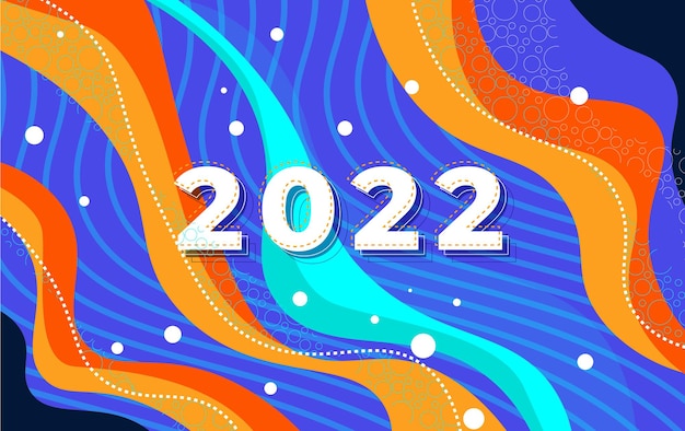 Szczęśliwego nowego roku 2022 szablon wektora tła