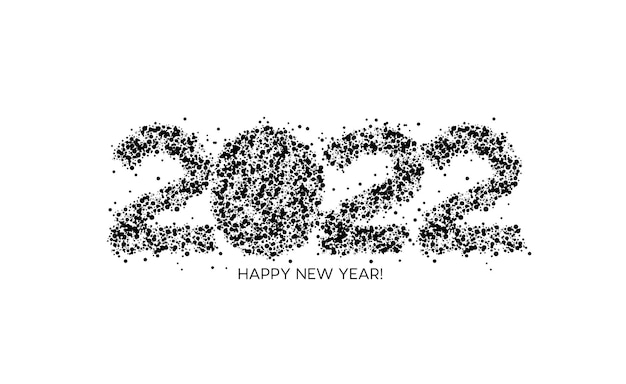 Szczęśliwego Nowego Roku 2022 Tekst Typografia Design Tupot, Ilustracji Wektorowych.