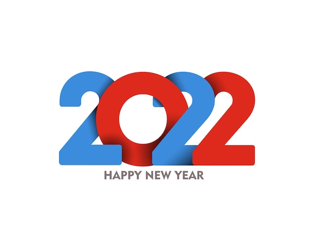 Szczęśliwego nowego roku 2022 tekst Typografia Design Tupot, ilustracji wektorowych.