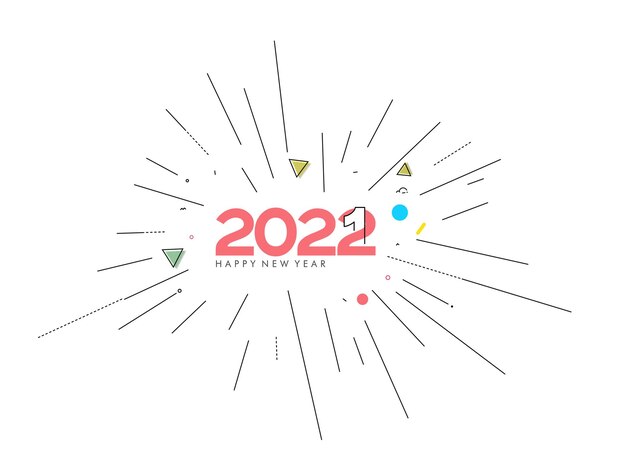 Szczęśliwego nowego roku 2022 tekst Typografia Design Tupot, ilustracji wektorowych.
