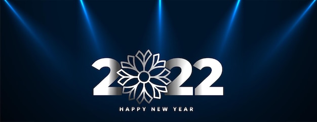 Szczęśliwego Nowego Roku 2022 Ze światłami Ostrości I Sztandarem Płatka śniegu