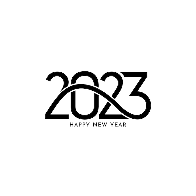 Bezpłatny wektor szczęśliwego nowego roku 2023 elegancki stylowy tekst projekt tło