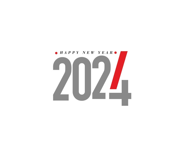 Bezpłatny wektor szczęśliwego nowego roku 2024 text typography design element flyer banner design