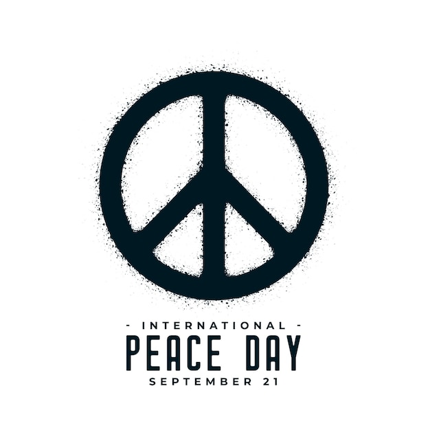Bezpłatny wektor szczęśliwy 21 września plakat z ilustracji wektorowych symbol pokoju