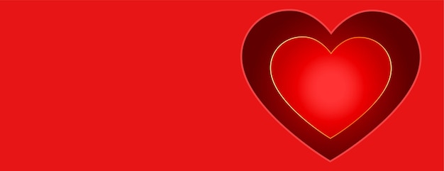 Bezpłatny wektor szczęśliwy czerwony sztandar walentynki z projektem serca