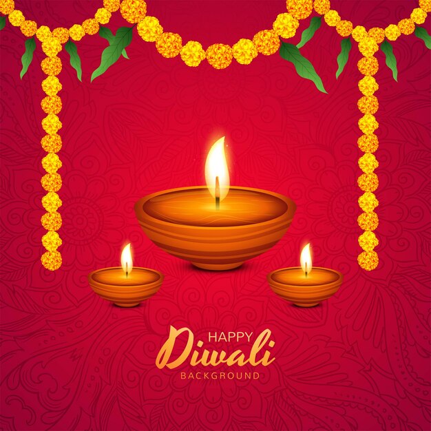 Szczęśliwy diwali diya kolorowe hinduskie tło karty festiwalu