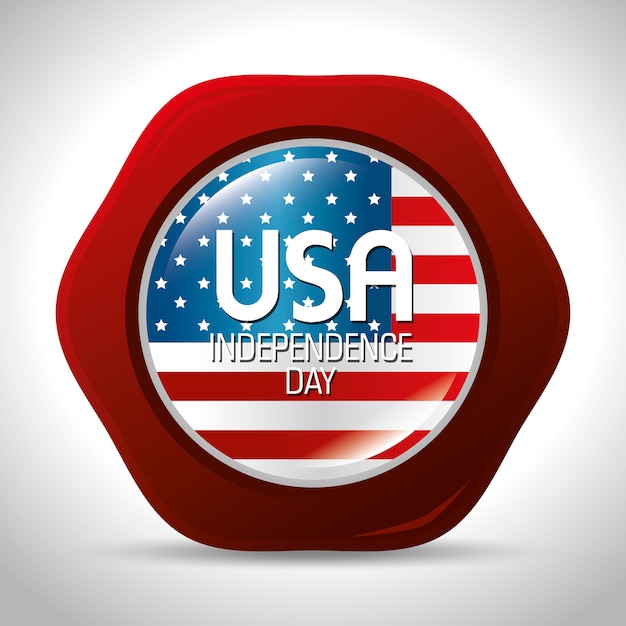 Bezpłatny wektor szczęśliwy dzień niepodległości, 4 lipca obchody w stanach zjednoczonych ameryki
