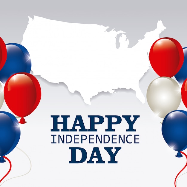 Szczęśliwy dzień niepodległości 4 lipca projekt USA