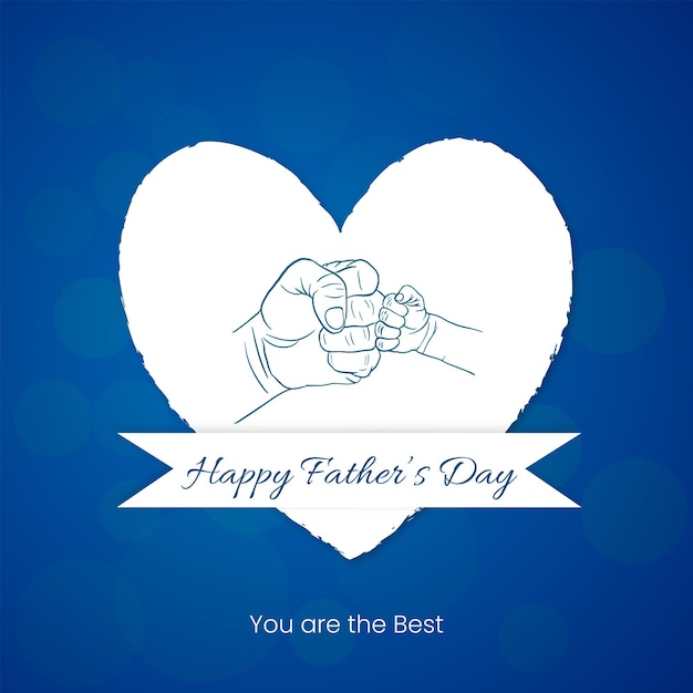 Szczęśliwy Dzień Ojca Pozdrowienia Niebieskie Białe Tło Baner Projektowania Mediów Społecznościowych Darmowy Wektor
