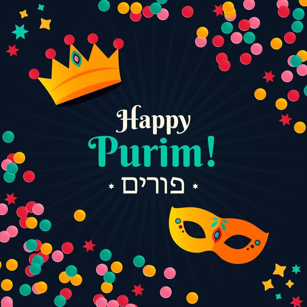 Szczęśliwy dzień purim płaski