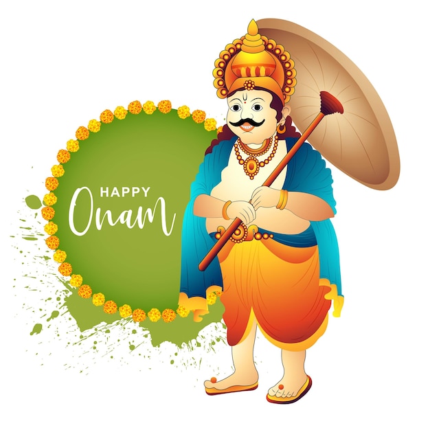 Bezpłatny wektor szczęśliwy festiwal onam w południowych indiach kerala holiday card background