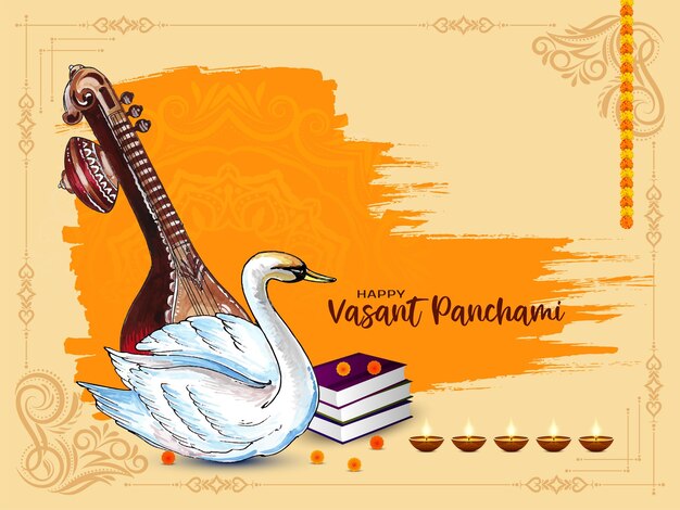 Szczęśliwy festiwal Vasant Panchami celebracja dekoracyjne tło