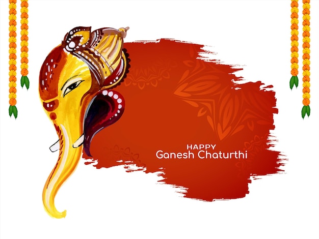 Szczęśliwy Ganesh Chaturthi Festiwal Stylowy Projekt Tła Pozdrowienia