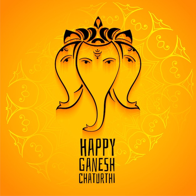 Szczęśliwy Ganesh Chaturthi Mahotsav Celebracja Szablon Z życzeniami