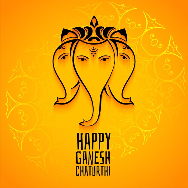 Szczęśliwy ganesh chaturthi mahotsav celebracja szablon z życzeniami