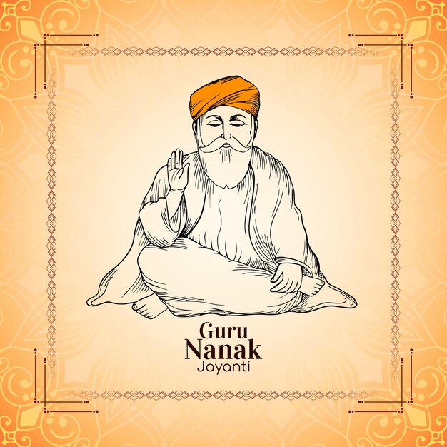 Szczęśliwy Guru Nanak Jayanti religijny festiwal tło