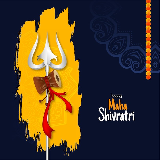 Bezpłatny wektor szczęśliwy maha shivratri indyjski religijny festiwal hinduski projekt tła