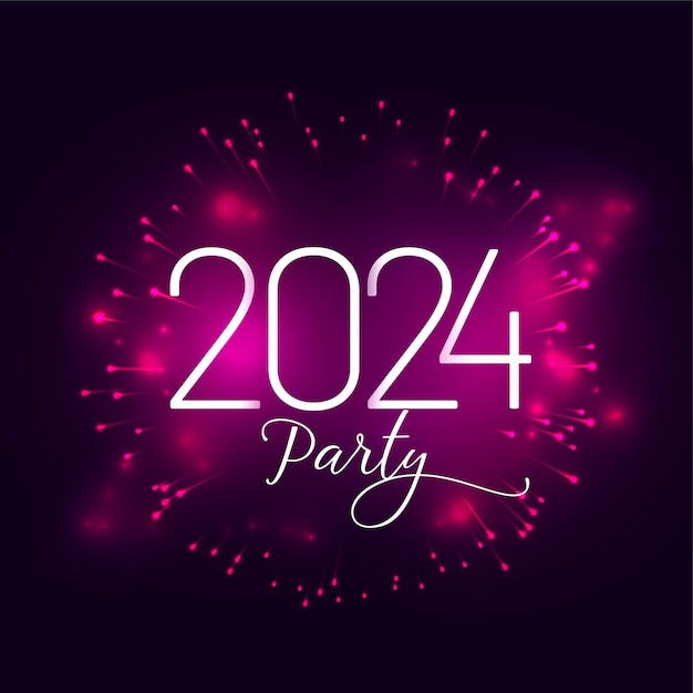 Bezpłatny wektor szczęśliwy nowy rok 2024 tło imprezy z dekoracją fajerwerków wektor