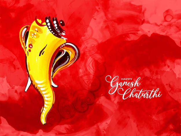 Bezpłatny wektor szczęśliwy projekt tła ganesh chaturthi festival czerwony kolor