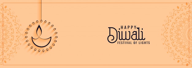 Szczęśliwy Transparent Festiwalu Kultury Diwali W Czystym Stylu