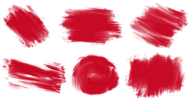 Bezpłatny wektor sześć stylów malowania na czerwono