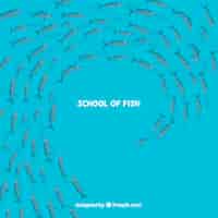 Bezpłatny wektor szkoła ryby tło z głębokim morzem w stylu płaski