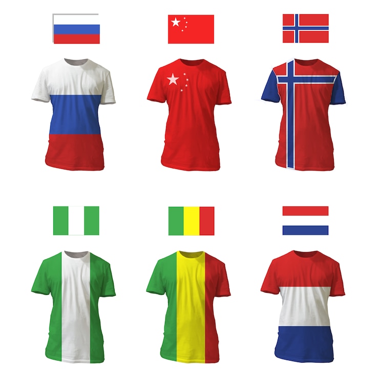 Bezpłatny plik Wektor t-shirt kolekcji projekt flagi