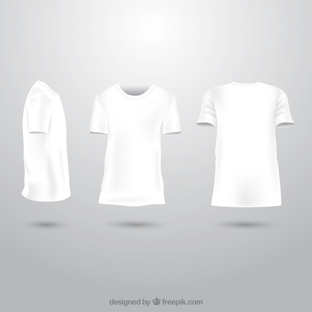 Bezpłatny wektor t-shirt męski o różnych poglądach i realistycznym stylu