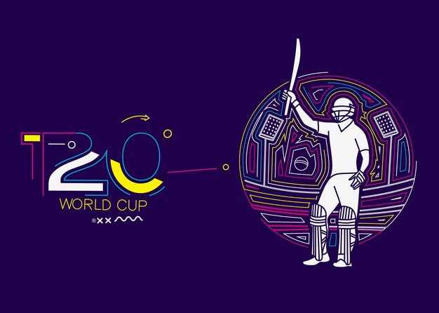 T20 mistrzostwa świata w krykieta plakat szablon ulotki broszura ozdobiony projekt banera
