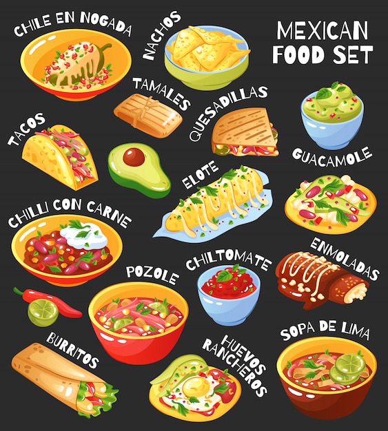 Bezpłatny wektor tablica na meksykańskie jedzenie