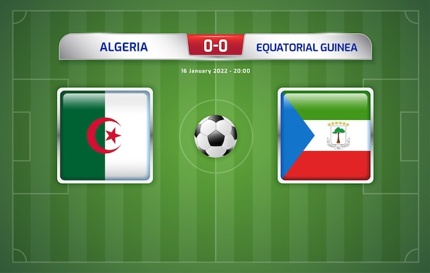 Tablica wyników algieria vs gwinea równikowa transmitowana piłka nożna piłka nożna afryka turniej 2021 grupa e
