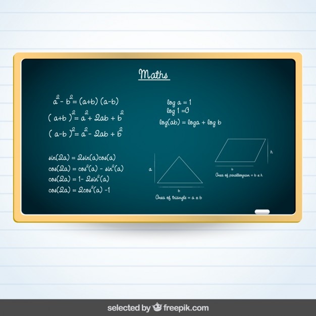Bezpłatny wektor tablica z matematyki temat