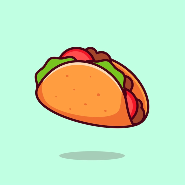 Bezpłatny plik Wektor taco food floating cartoon vector icon ilustracja obiekt żywności icon izolowany płaski wektor