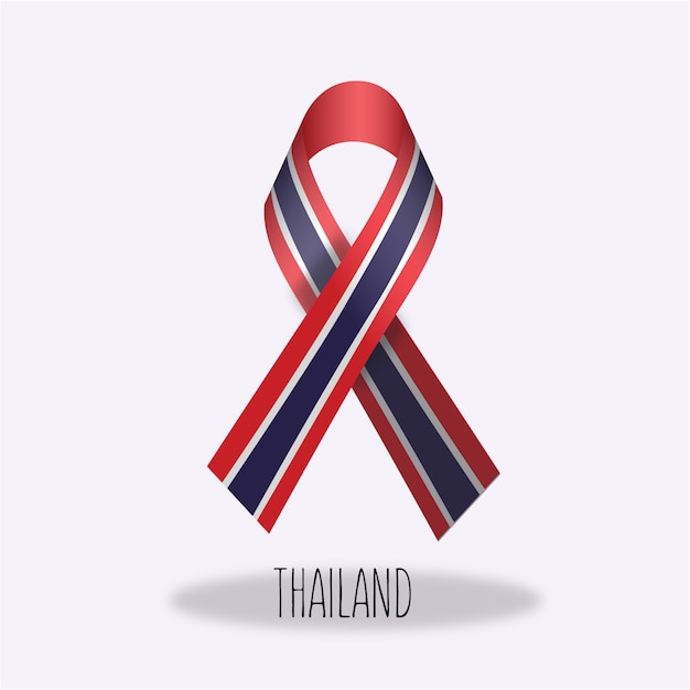 Tajlandia Banderą Wstążki Projektu