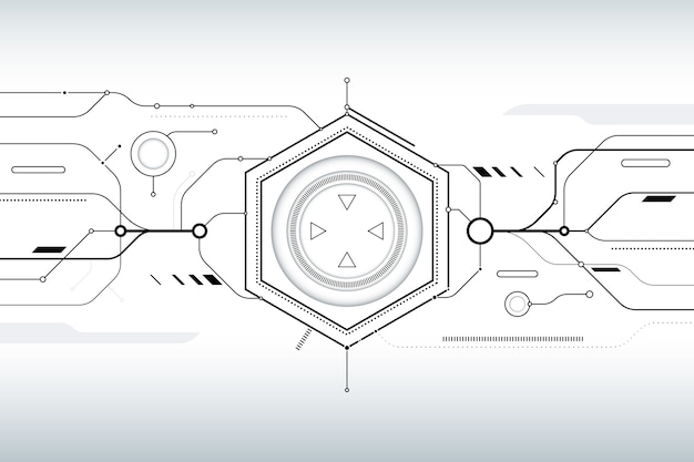 Tapeta Z Białym Wzorem Technologicznym