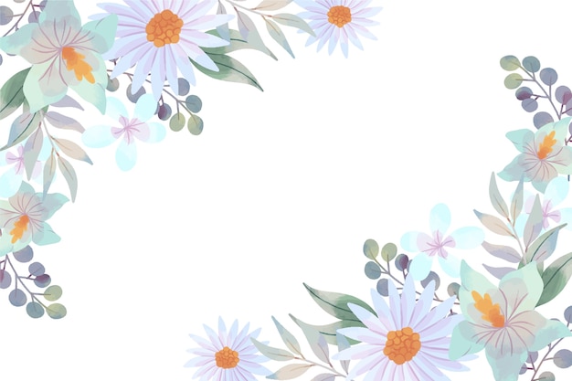 Bezpłatny wektor tapeta z pastelowym kwiatkiem akwareli