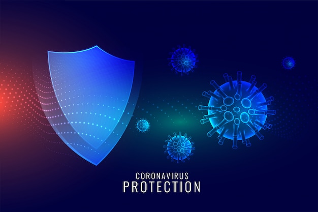 Bezpłatny wektor tarcza ochronna koronawirusa dla dobrego układu odpornościowego