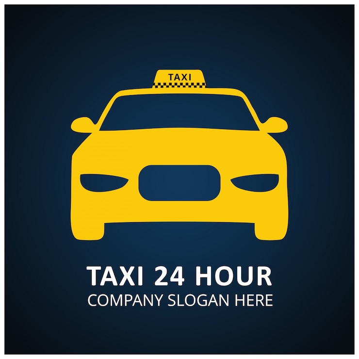 Bezpłatny plik Wektor taxi icon taxi service 24 godziny serrvice taxi samochodów niebieskie i czarne tło