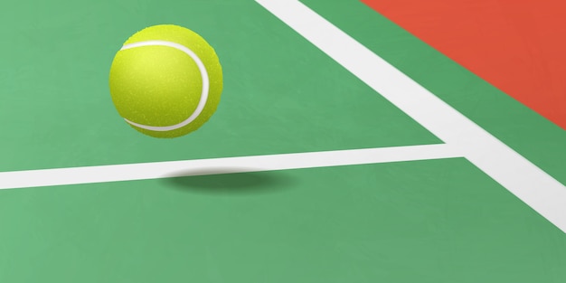 Bezpłatny wektor tenisowa piłka lata pod sądowym realistycznym wektorem