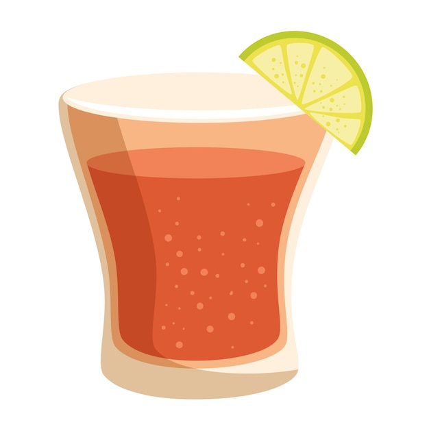 Tequila, świeże owoce, izolowana ikona.