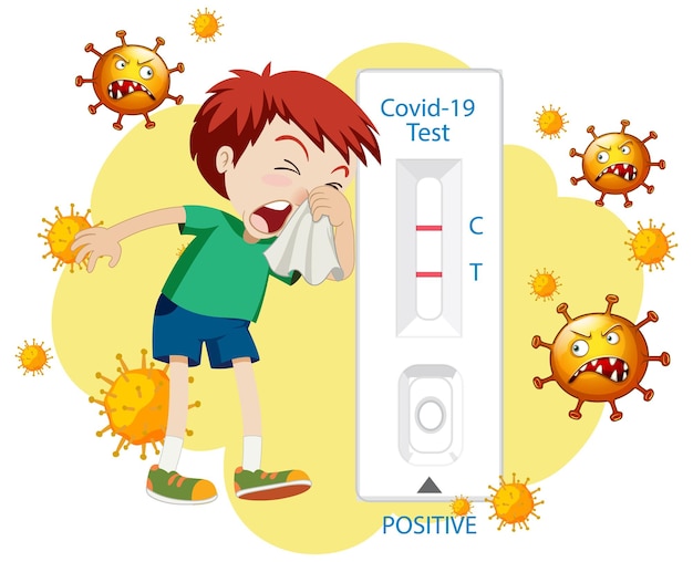 Bezpłatny wektor test covid 19 z zestawem do testowania antygenu