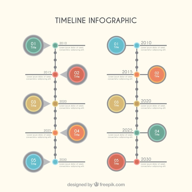 Bezpłatny wektor timeline infografika paczka