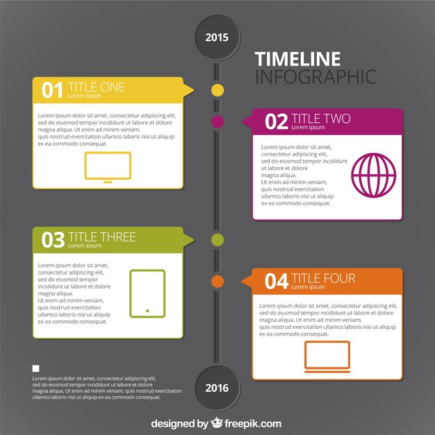 Timeline Infografika Z Czterech Etapach