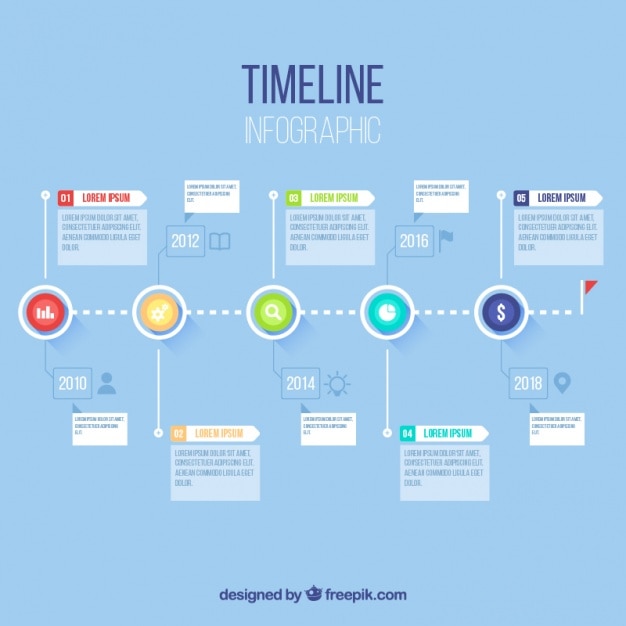 Timeline Infografika Z Kół I Kwadratów