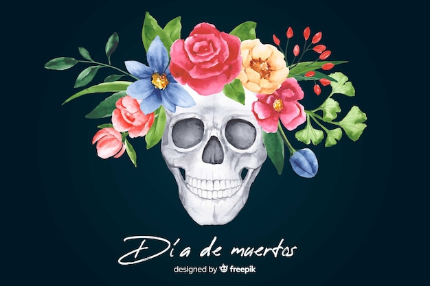 Tle akwarela dia de muertos