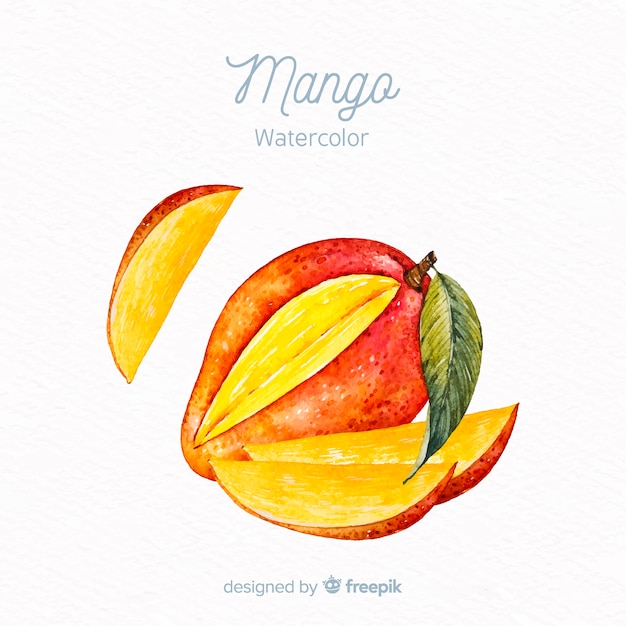 Bezpłatny wektor tło akwarela mango