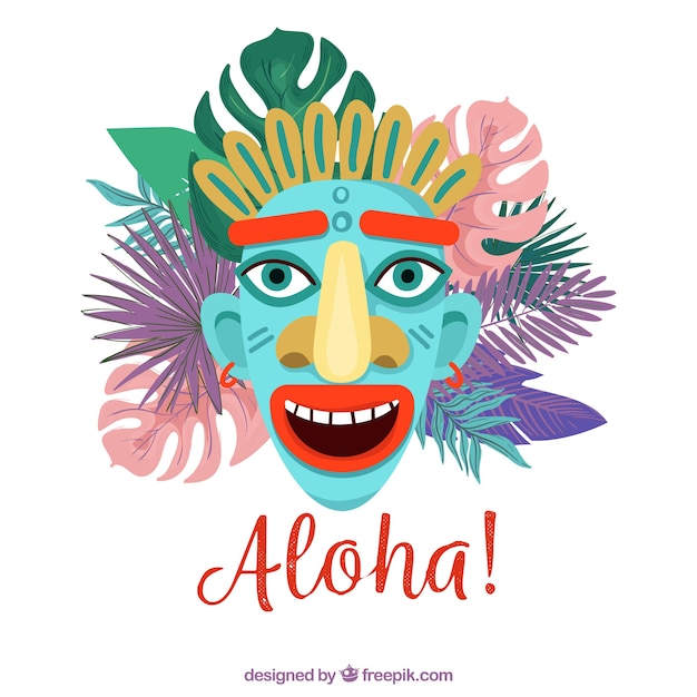 Tło Aloha Z ładną Maską Tiki