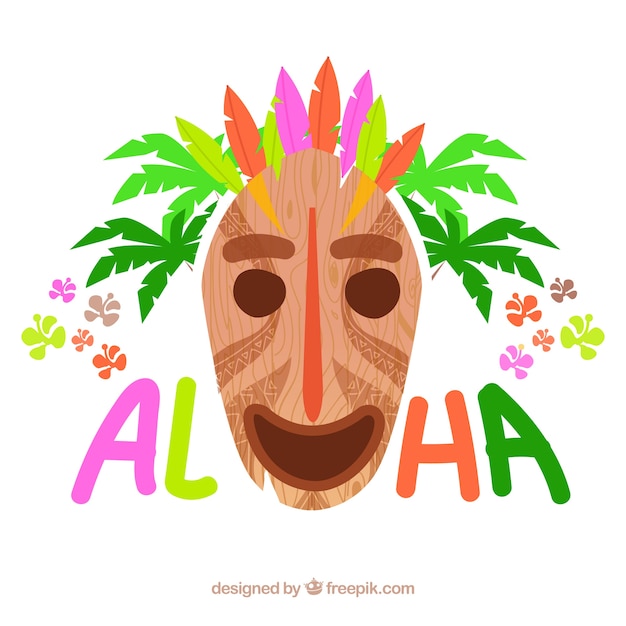 Tło Aloha Z Maską Hawajską